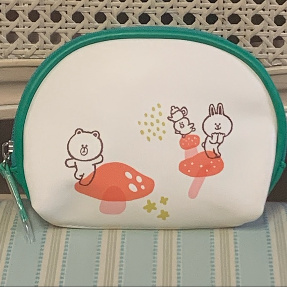 LINE FRIENDS Brown & Friends Mushroom COSMETIC BAG 3 PIECE SET! - Picture 8 of 11